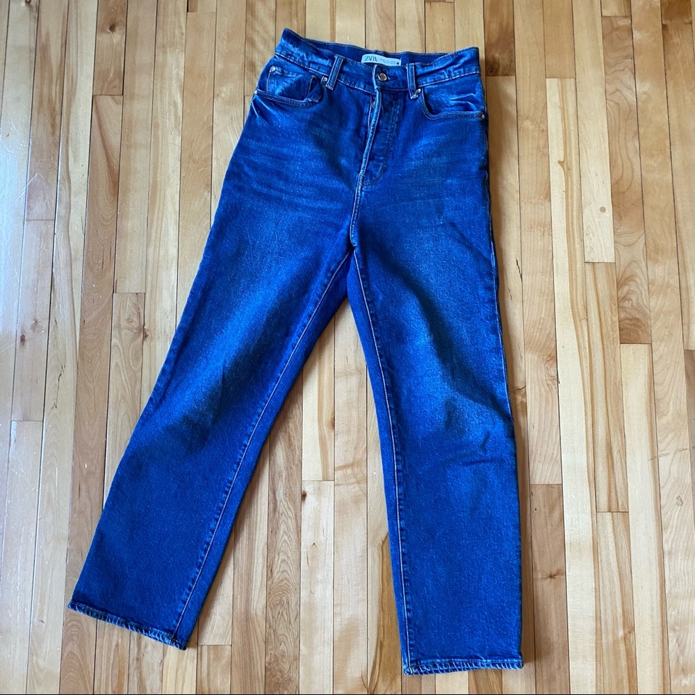 Zara high waist button fly jeans